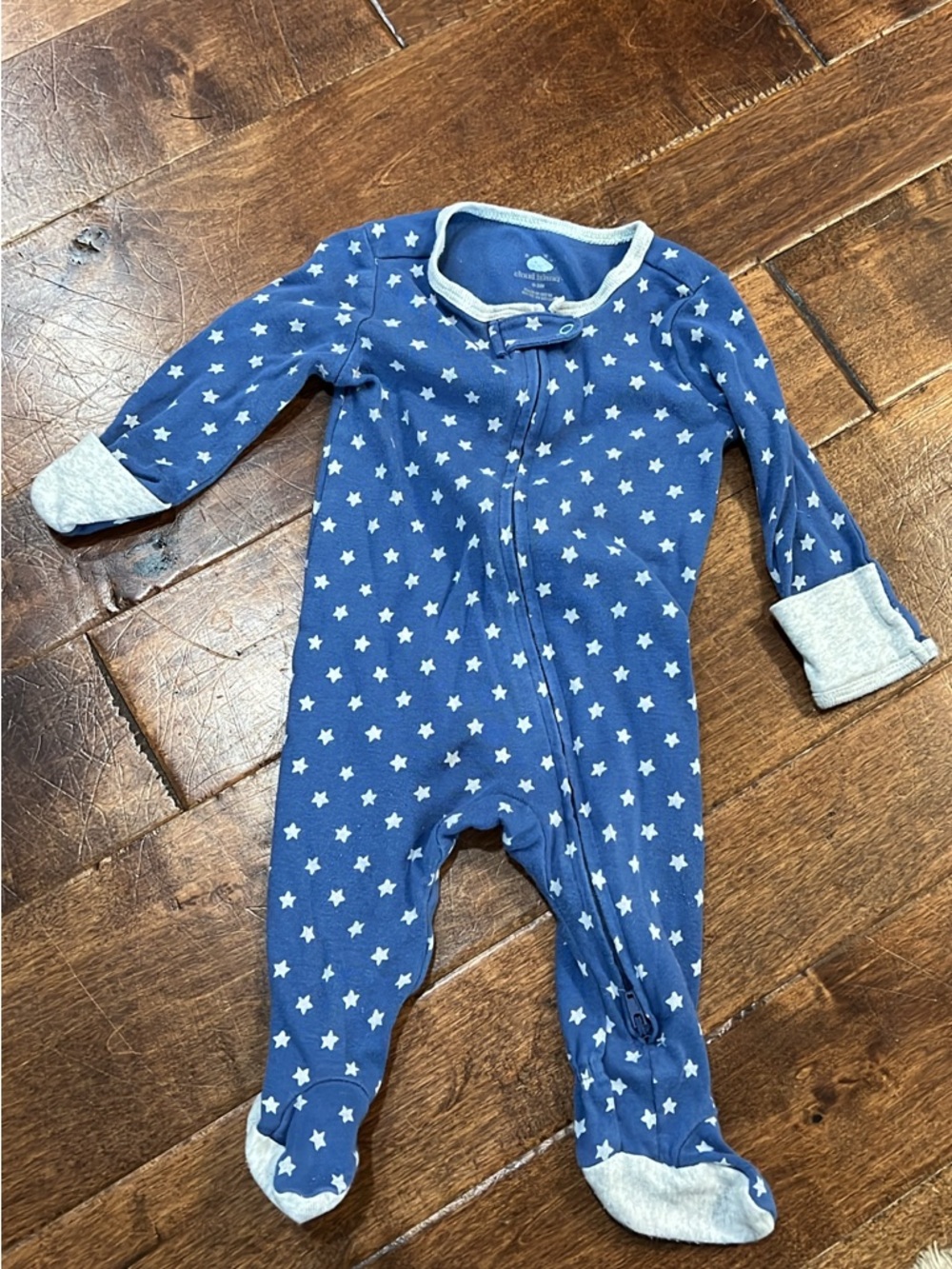 cloud island Blue Star Print Footed One-Piece Pajamas 0-3 months
